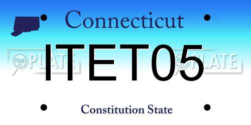 ITET05 Connecticut License Plate