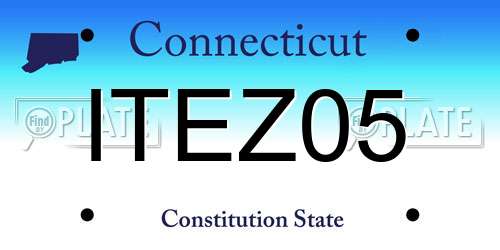 ITEZ05 Connecticut License Plate