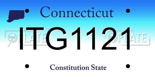 ITG1121 Connecticut License Plate