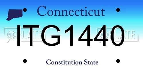ITG1440 Connecticut License Plate