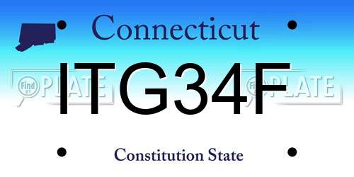 ITG34F Connecticut License Plate