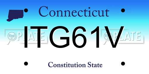 ITG61V Connecticut License Plate