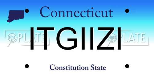 ITGIIZI Connecticut License Plate