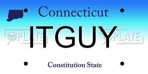 ITGUY Connecticut License Plate