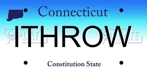ITHROW Connecticut License Plate