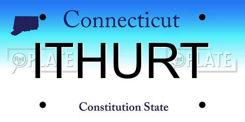ITHURT Connecticut License Plate