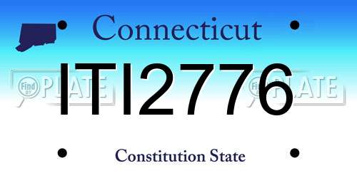 ITI2776 Connecticut License Plate