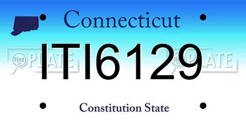 ITI6129 Connecticut License Plate