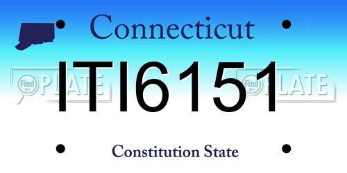 ITI6151 Connecticut License Plate