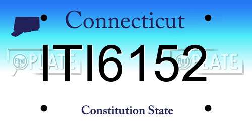 ITI6152 Connecticut License Plate