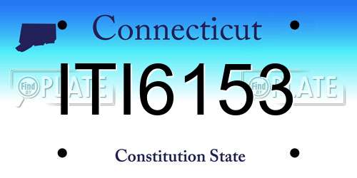 ITI6153 Connecticut License Plate