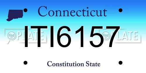 ITI6157 Connecticut License Plate