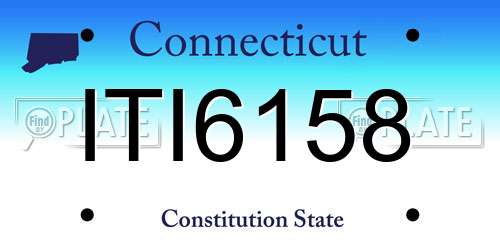 ITI6158 Connecticut License Plate