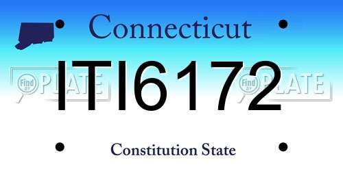 ITI6172 Connecticut License Plate