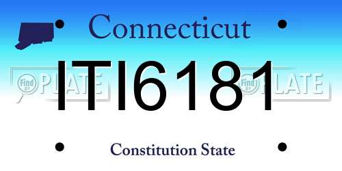 ITI6181 Connecticut License Plate