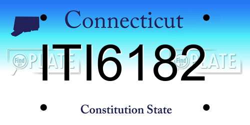 ITI6182 Connecticut License Plate