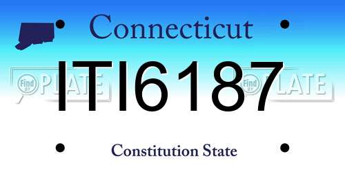 ITI6187 Connecticut License Plate
