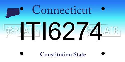 ITI6274 Connecticut License Plate