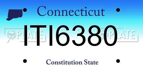 ITI6380 Connecticut License Plate