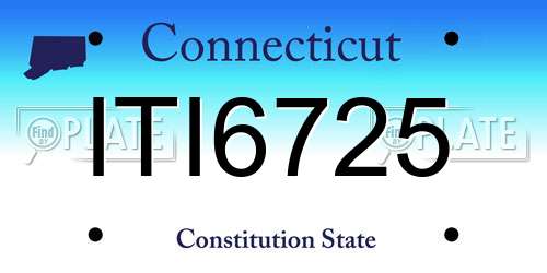 ITI6725 Connecticut License Plate