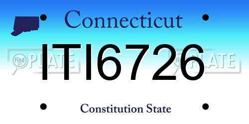 ITI6726 Connecticut License Plate