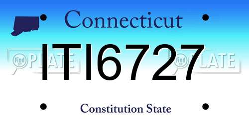 ITI6727 Connecticut License Plate