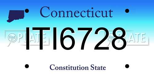 ITI6728 Connecticut License Plate