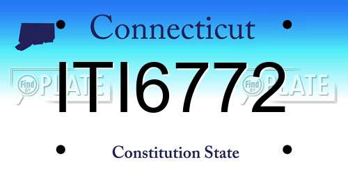 ITI6772 Connecticut License Plate