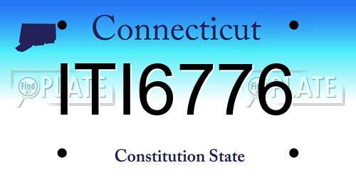ITI6776 Connecticut License Plate