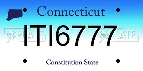 ITI6777 Connecticut License Plate