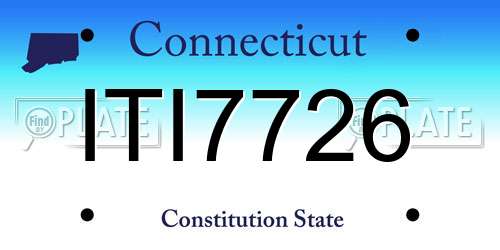 ITI7726 Connecticut License Plate