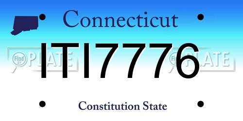 ITI7776 Connecticut License Plate