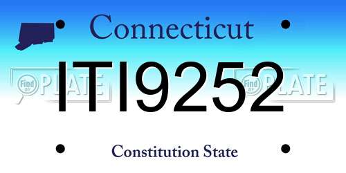 ITI9252 Connecticut License Plate