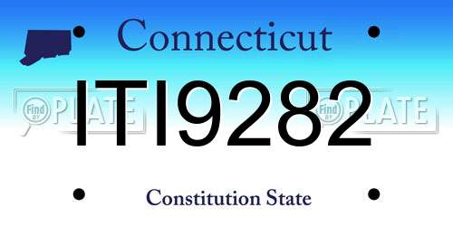ITI9282 Connecticut License Plate