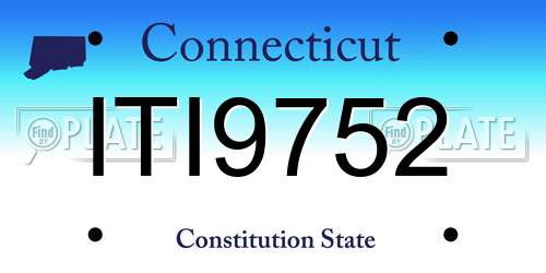 ITI9752 Connecticut License Plate