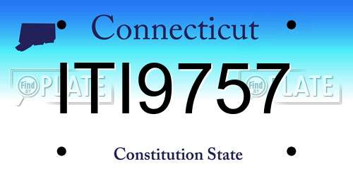 ITI9757 Connecticut License Plate