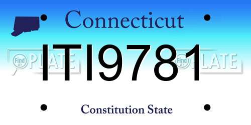 ITI9781 Connecticut License Plate