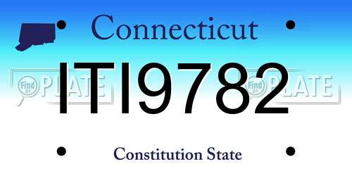 ITI9782 Connecticut License Plate