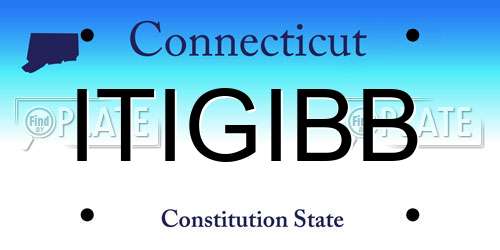 ITIGIBB Connecticut License Plate