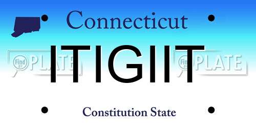 ITIGIIT Connecticut License Plate
