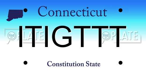 ITIGTTT Connecticut License Plate