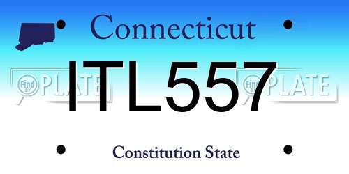 ITL557 Connecticut License Plate