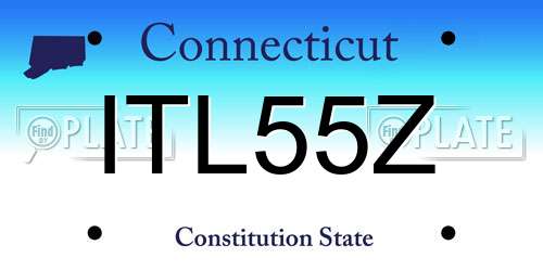ITL55Z Connecticut License Plate