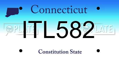 ITL582 Connecticut License Plate