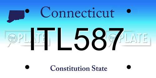 ITL587 Connecticut License Plate