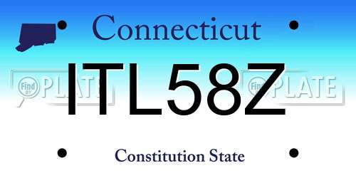 ITL58Z Connecticut License Plate