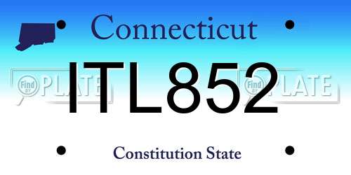 ITL852 Connecticut License Plate