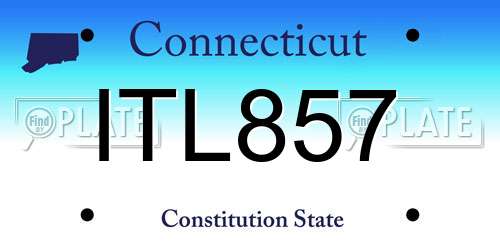 ITL857 Connecticut License Plate