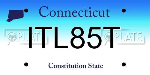 ITL85T Connecticut License Plate
