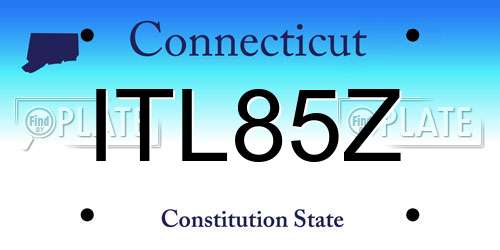 ITL85Z Connecticut License Plate